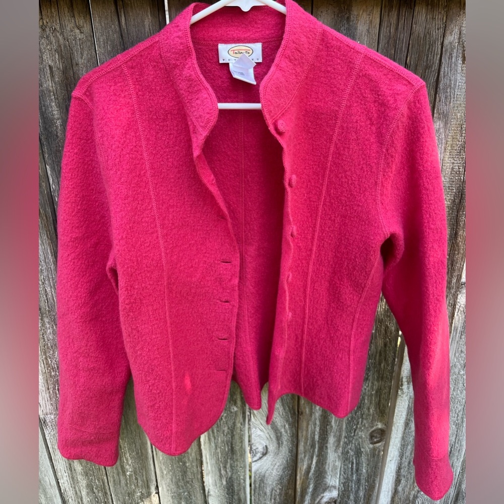 Talbots Rose Colores Boiled Wool Sweater Petite M
